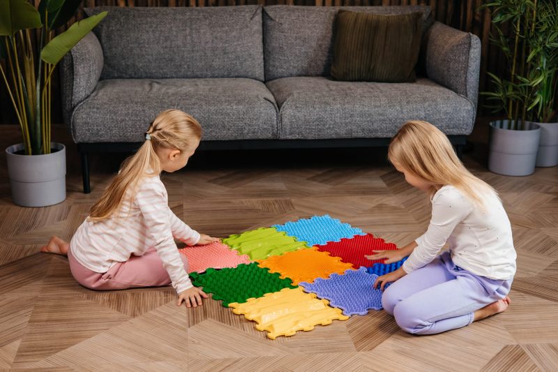 Alternative view of Stimulative Rainbow szenzoros szőnyeg 9 db 30×30 cm