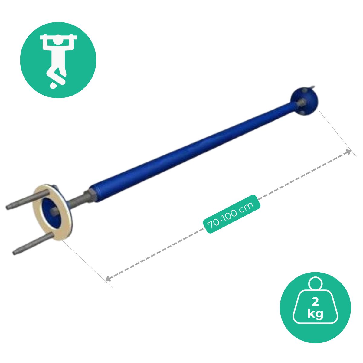 Ajtókeretbe szerelhető húzódzkodórúd 70–100 cm - Image 5