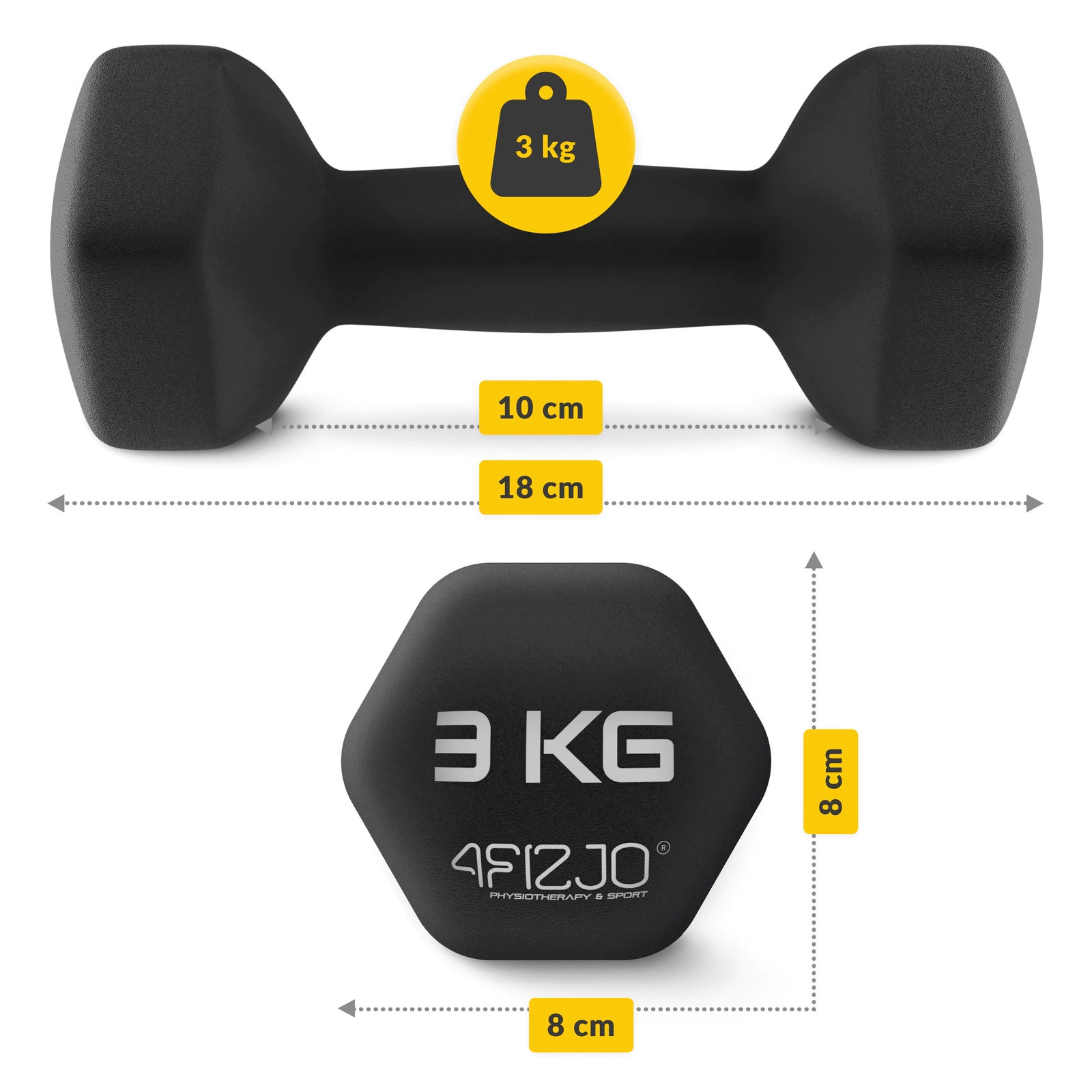 Klasszikus kézisúlyzó (3 kg, 2 db) - Image 5