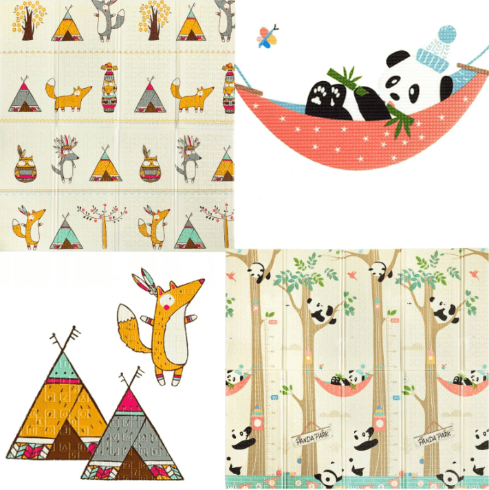 Pandák és indiánok játszószőnyeg 200×180×1 cm - Image 4