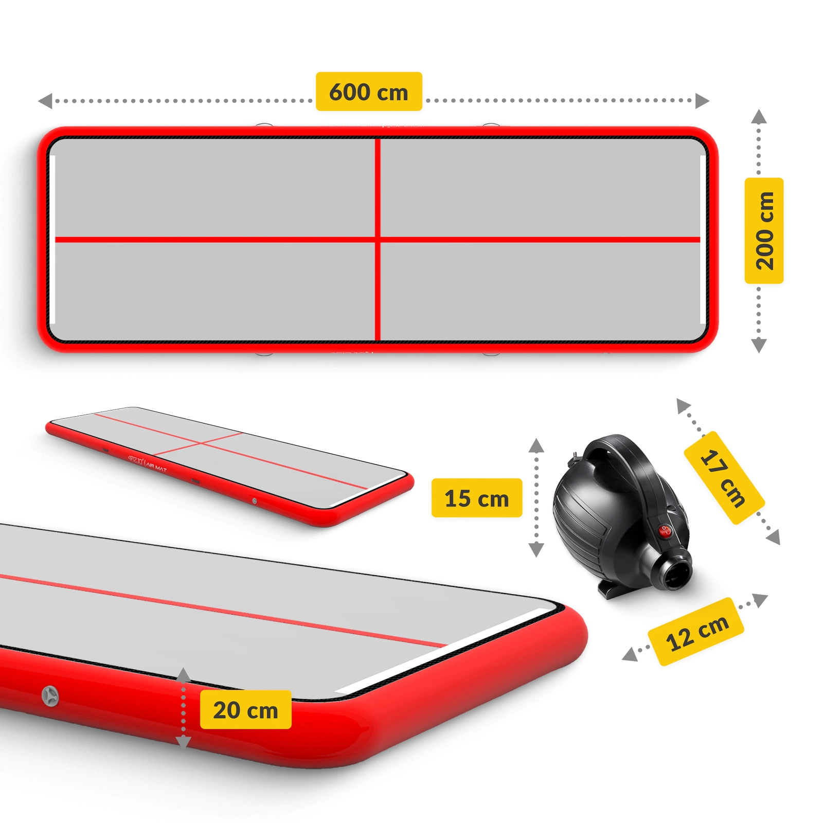 Air Mat akrobatikus felfújható szőnyeg 600×200×20 cm - Image 10
