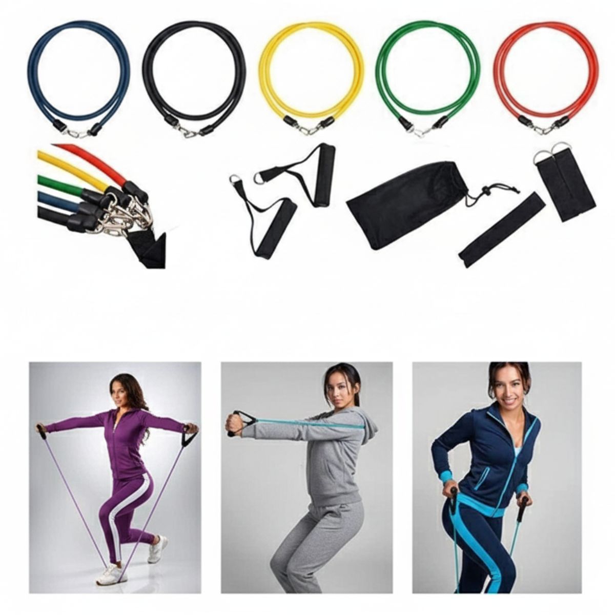 Fitnesz gumikötél és expander készlet - Image 3